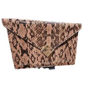 Fendi FF Busta 2023 snakeskin/python clutch